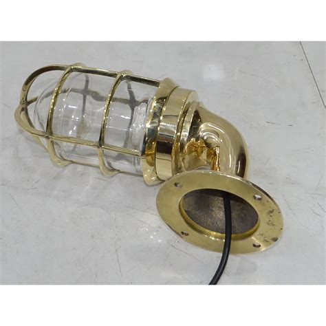 Brass Swan Neck 90 Degree Passage Wall Light Large Marine Treasury