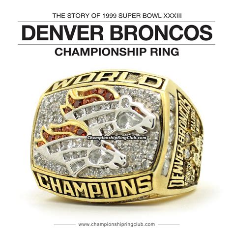 1999 Denver broncos super bowl XXXIII championship ring by ...