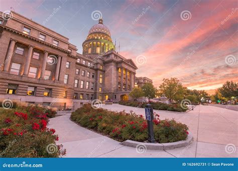 Idaho State Capitol Building At Dawn In Boise Idaho Stock Image