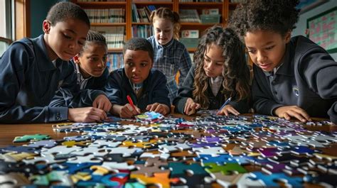 Quebra cabeça da escola de ciências Foto Premium