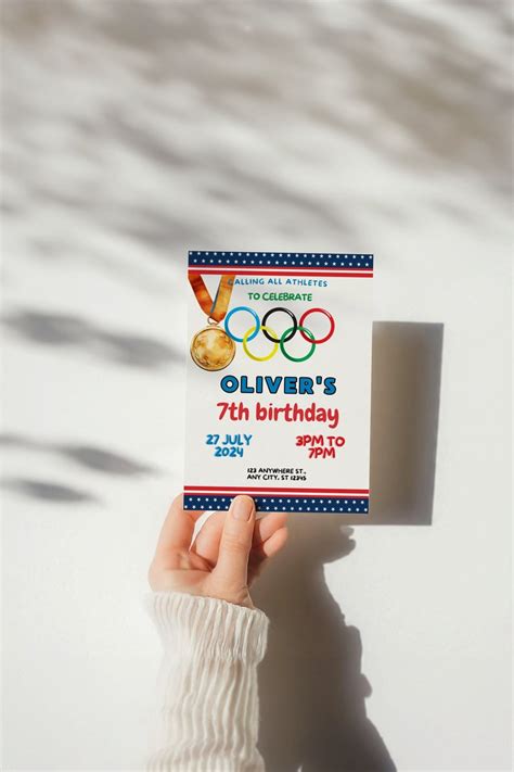 Olympic Games Birthday Invitation Editable Olympic Party Invite