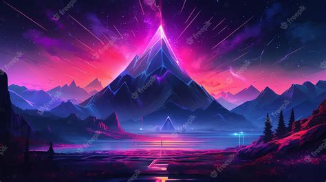 Premium AI Image | Purple mountain with a purple mountain and a purple sky