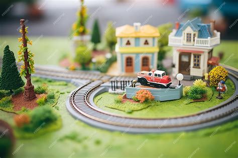 Premium Photo | Miniature Toy Train on Track