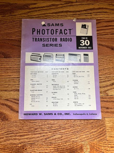 Sams Photofact Transistor Radio Series Tsm November Etsy