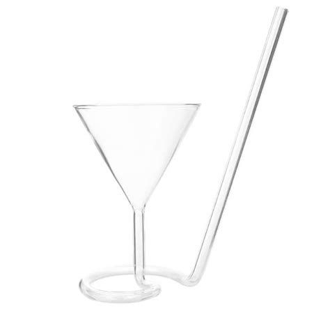 Cocktail Glass With Built In Spiral Straw Creative Kitchen