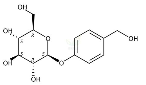 天麻素 天麻苷 2R 3S 4S 5R 6S 2 羟甲基 6 4 羟甲基 苯氧基 四氢 2H 吡喃 3 4 5 三醇 4 羟甲基苯基 beta