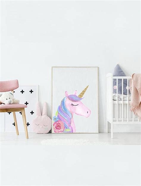 Set of 6 Unicorn Wall Art Set Printable Unicorn Art Girls - Etsy ...