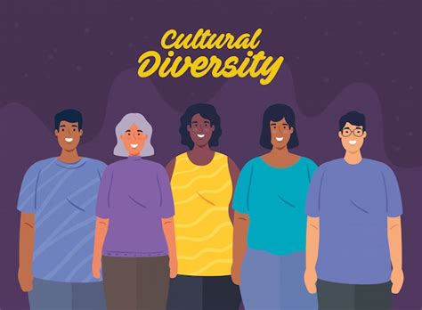 Cartel De Grupo Multi Tnico De Personas Juntas Concepto De Diversidad