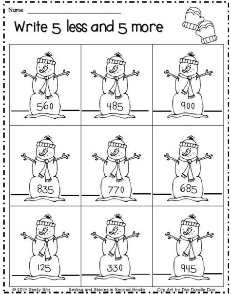 Winter Math Math Printables 2nd Grade Math