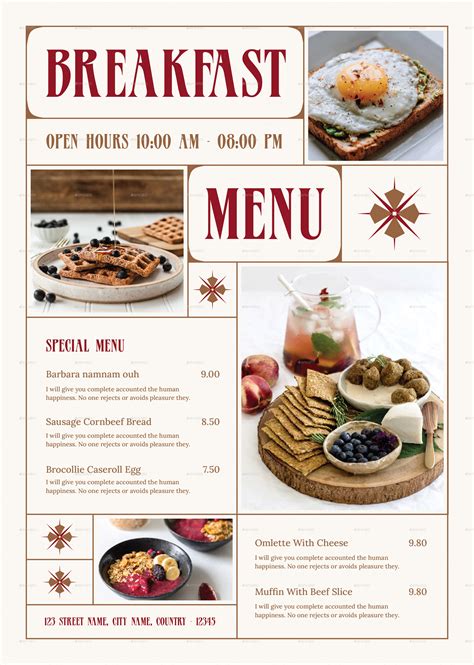 Cafe Breakfast Menu, Print Templates | GraphicRiver