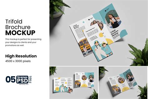 Trifold Brochure Mockup Design Cuts