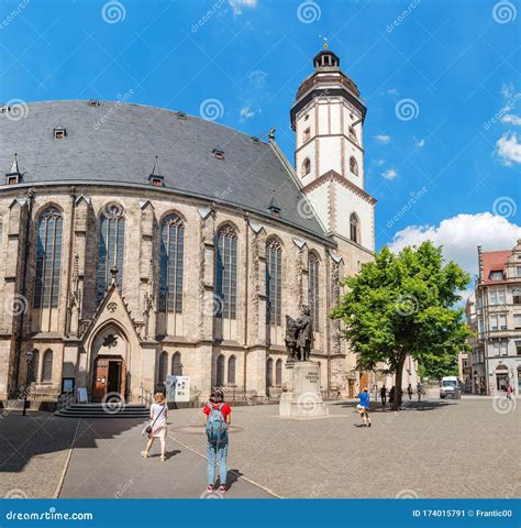 Panoramic View of Architecture and Facade of St. Thomas Church Thomaskirche in Leipzig Editorial ...