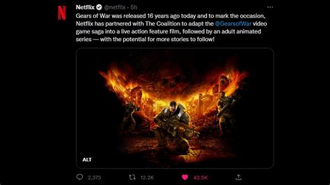 Netflix Announces A GEARS OF WAR LIVE ACTION MOVIE ADULT ANIMATED