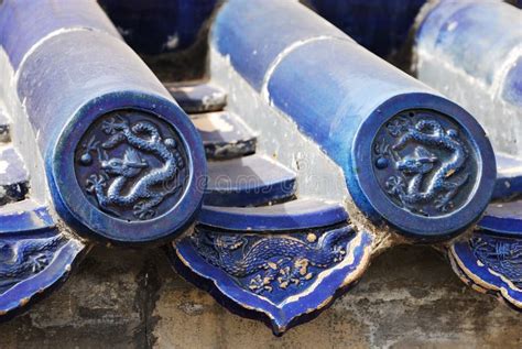 Blue Chinese Roof Tiles stock image. Image of dragon, temple - 5470799