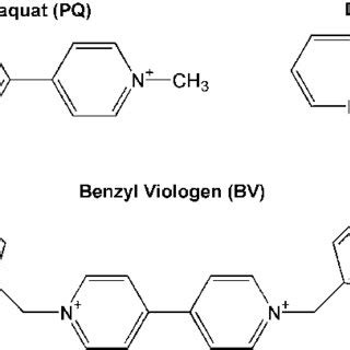 Chemical structures of bipyridyl herbicides: PQ, DQ, and BV. | Download Scientific Diagram