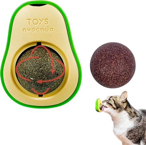 Catnip Avocado Ball Toy With Replaceable Gall Nut Ball For Indoor Cat