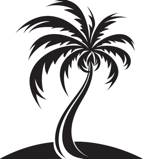 Beach Bliss Iconic Black Logo Design Of Palm Tree Outline Coastal