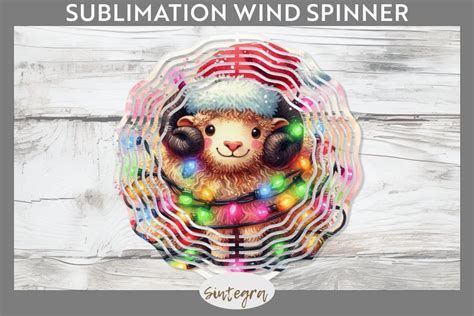 Christmas Ram V1 Entangled In Lights Wind Spinner PNG