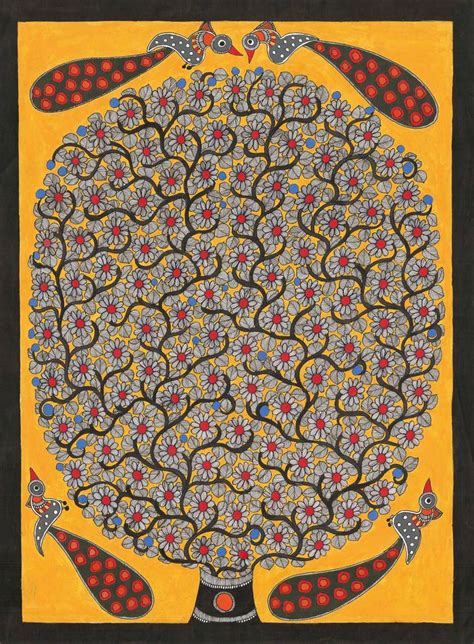 Madhubani Painting Life Of Tree Painting By Sarita Devi Saatchi Art