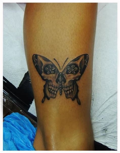 Skull Butterfly Tattoo By Ervintattoo Skull Butterfly Tattoo Butterfly Tattoo Cover Up Skull