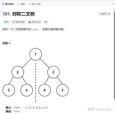 Leetcode 101 对称二叉树 知乎