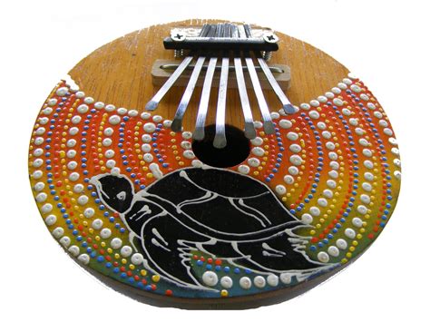 Fair Trade Brightly Painted Coconut Kalimba Thumb Piano Mbira