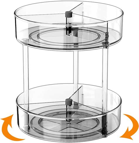 Amazon Tier Lazy Susan Organizer With Dividers Plastic