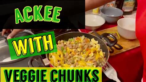 Jamaican Dish Ackee With Veggie Chunks And Plain Rice Cook Down In