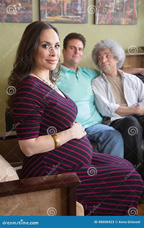 Surrogate Mother With Gay Couple Stock Image Image Of Insemination African