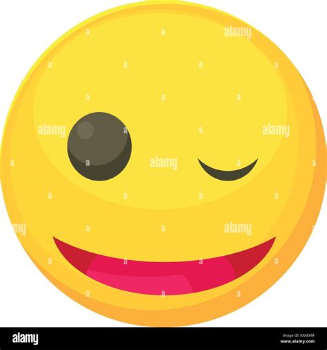 Winking Smiley El Icono De Estilo De Dibujos Animados Imagen Vector De