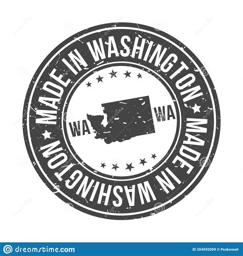 Made in Washington State USA Quality Original Stamp. Design Vector Art ...