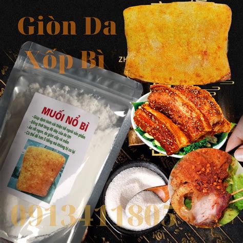 Muối nổ bì tạo độ giòn xốp cho Ba Chỉ Quay Lợn Quay Chó Quay