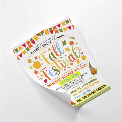 Fall Festival Flyer, Editable School Event Flyer, Church School Commun ...