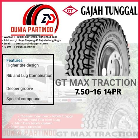 Jual Ban Truck Gajah Tunggal GT Max Traction 7 50 16 14PR Chat Diskon