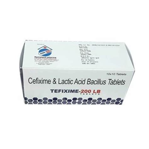 200 Mg Tefixime 200 LB Cefixime Lactic Acid Bacillus Tablets At Rs