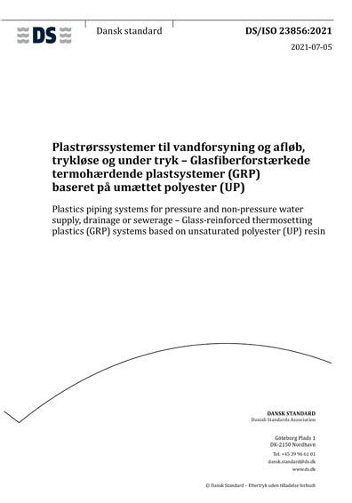 DS ISO 23856 2021 Plastics Piping Systems For Pressure And Non