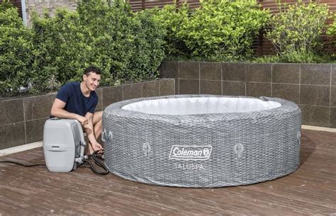 Coleman SaluSpa Sicily AirJet Person Inflatable Hot Tub Round Portable Outdoor Spa With