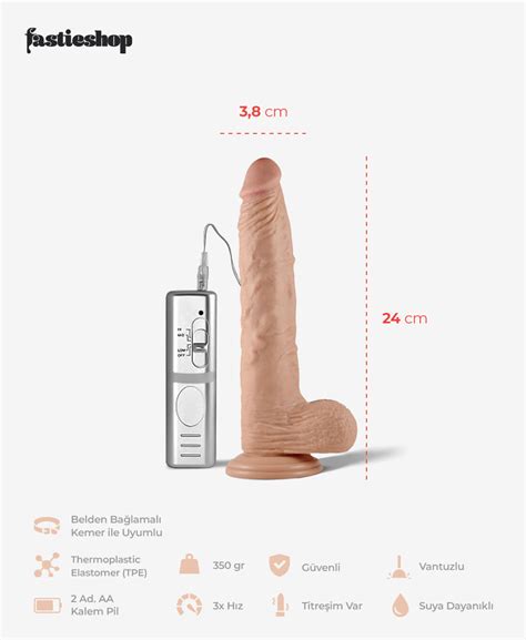 Real Extreme Gerçekçi Titreşimli Dildo 24 cm Fiyatı