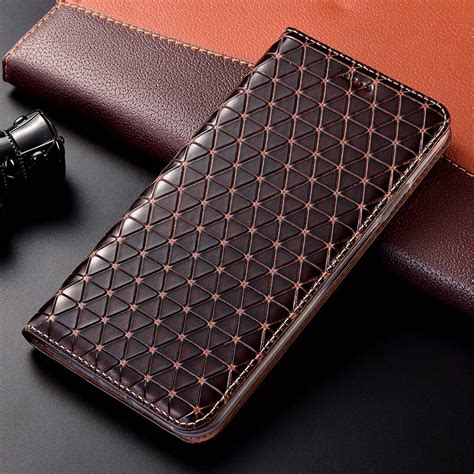 Magnet Genuine Leather Skin Flip Wallet Book Phone Case Cover On For