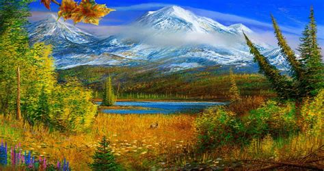 Alaska Autumn Mountain Autumn Scenery Scenery Nature Painting Images