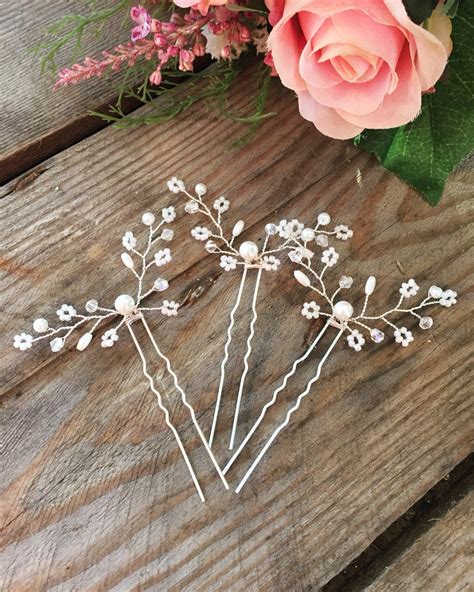 Pearl Hair Pins Bridal Hair Pins Bridesmaid Hair Etsy