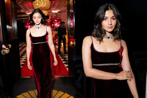 Alia Bhatt Looks Regal In Maroon Velvet Gown At Londons Hope Gala See