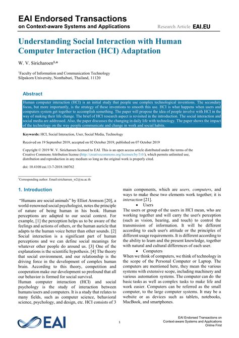 Pdf Understanding Social Interaction With Human Computer Interaction