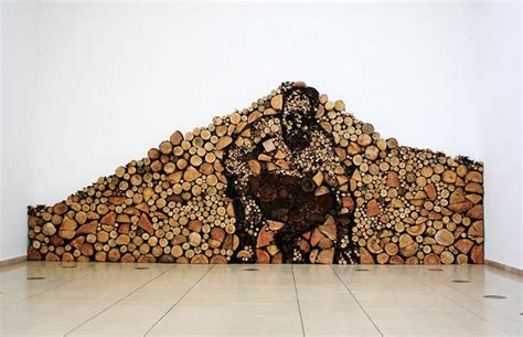 These Bored Yet Artistic People Turn Wood Log Piling Into An Incredible Works of Art | HenSpark ...