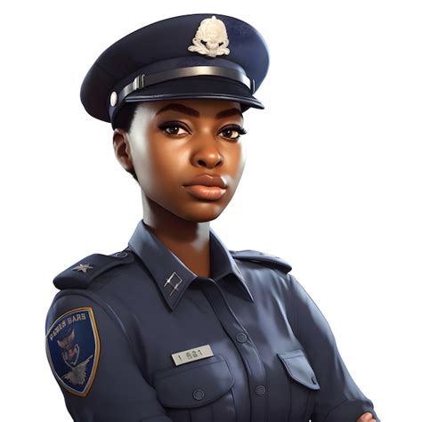 Premium AI Image | African American female police officer in uniform ...