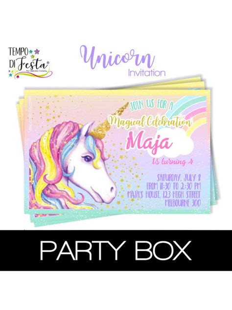 Unicorno Inviti Cartacei Personalizzati Tempodifesta