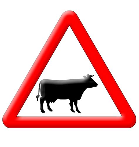 Premium Photo Cow Crossing Traffic Sign