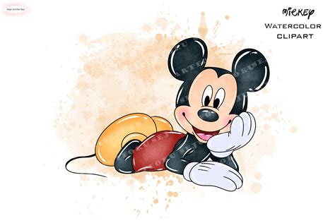 Buy Mickey Mouse Clipart Mickey Watercolor Watercolor Mickey Mickey