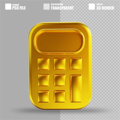 Premium Psd 3d Illustration Golden Calculator