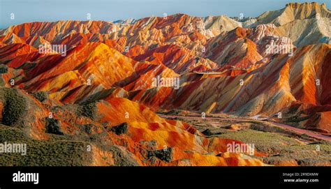 Colourful Hills Scenic Area Of Zhangye National Geopark Zhangye Danxia